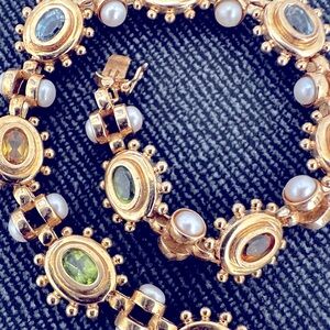 Multi-Gem and 14K Gold bracelet